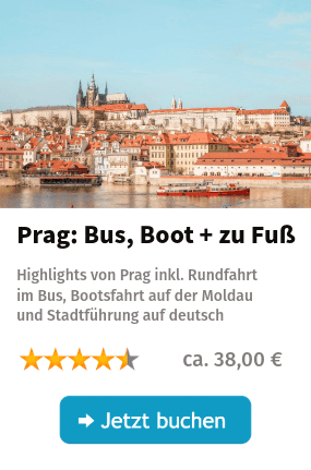 Prag mit Bus, Boot und zu Fuß
