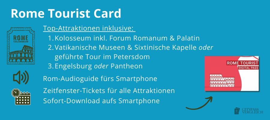 Rom Tourist Card inkl. Top-Attraktionen, Audioguides und Zeitfenster-Tickets