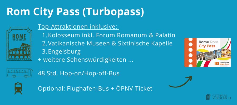 Rom Turbopass mit Top-Attraktionen, Stadtrundfahrt und ÖPNV